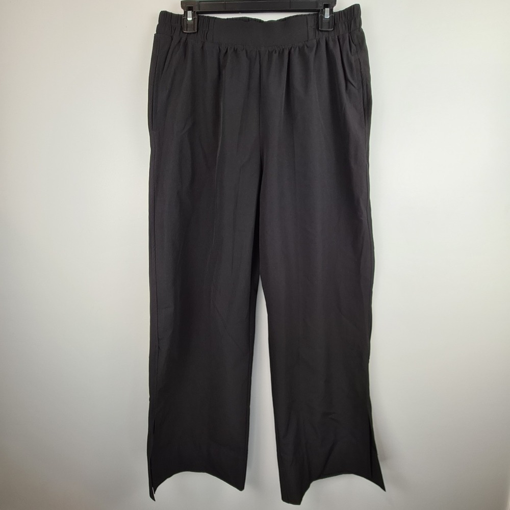 LILLUSORY Wide Leg Dress Pants Women's High Waisted Large Black Slit Stretch